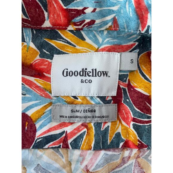 Goodfellow & Co Small Mens Button Up Shirt All Cotton Slim Fit Short Sleeve Polo - Picture 3 of 9